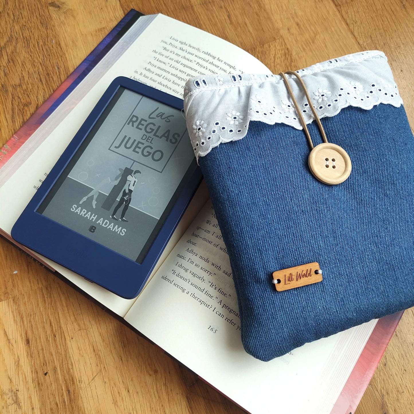 funda azul para kindle