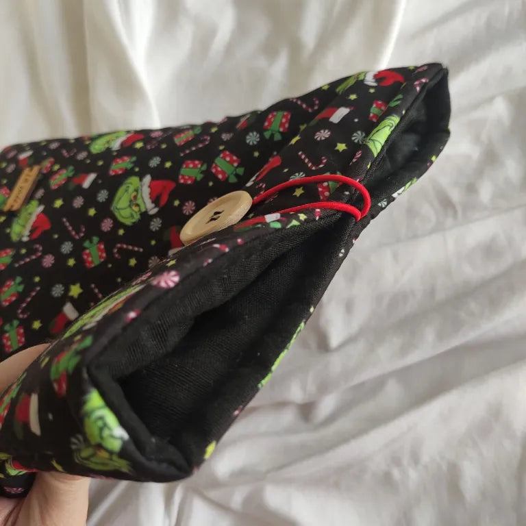 funda de tela negra para libro del grinch de navidad