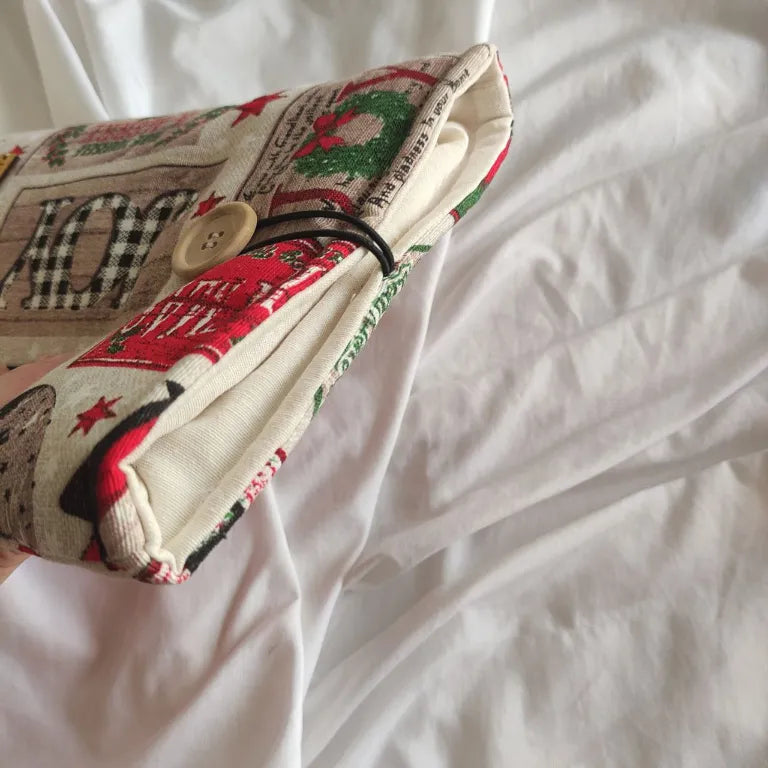 funda de tela alcolchada de navidad