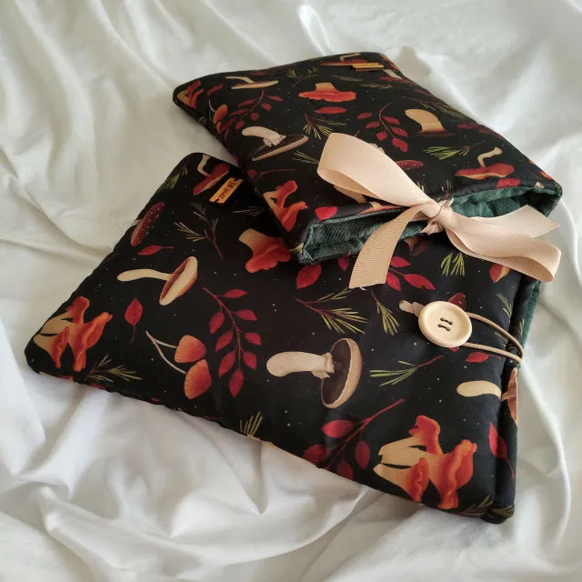funda de tela acolchada para libro