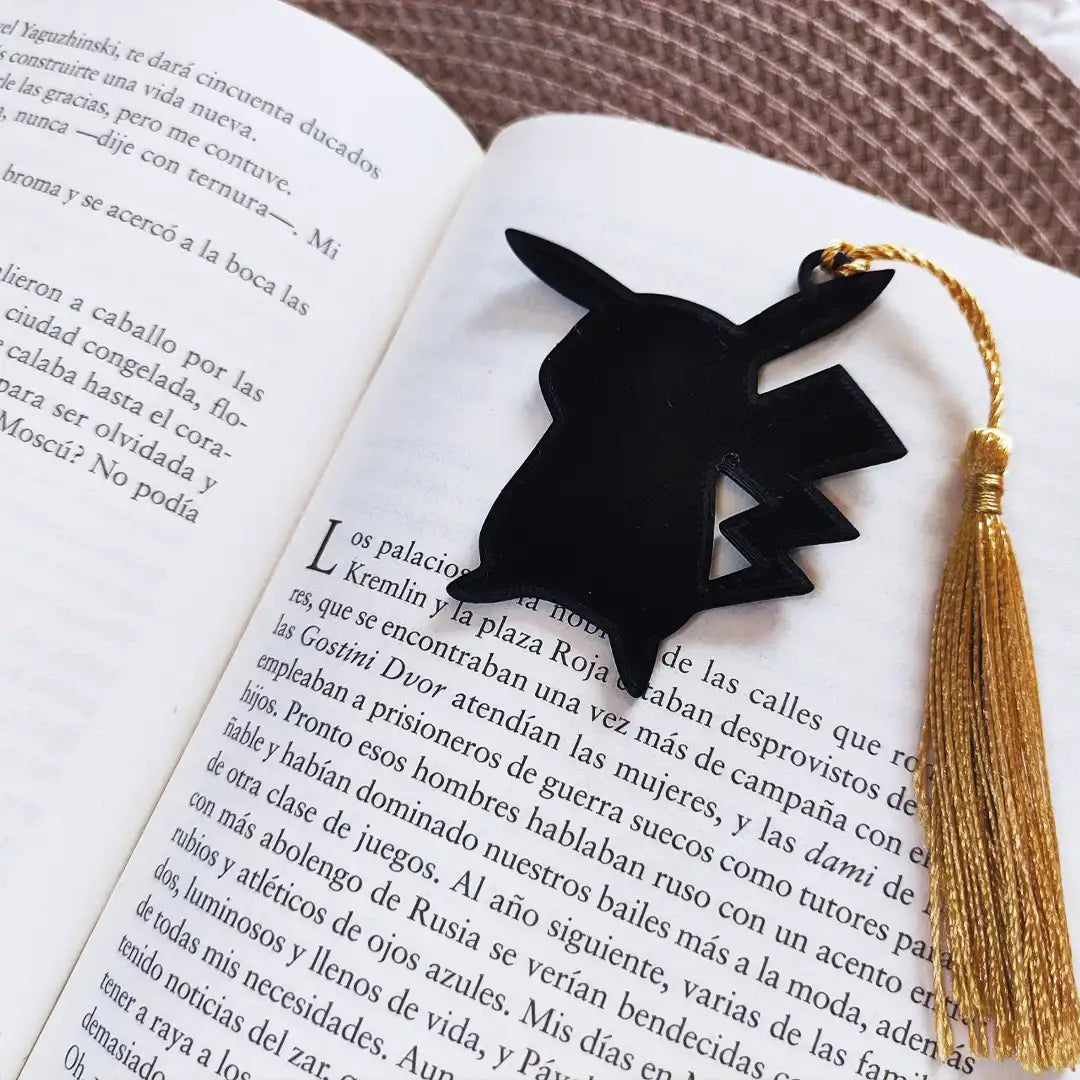 Marcapáginas para libro del Pokémon Pikachu, impreso en 3D