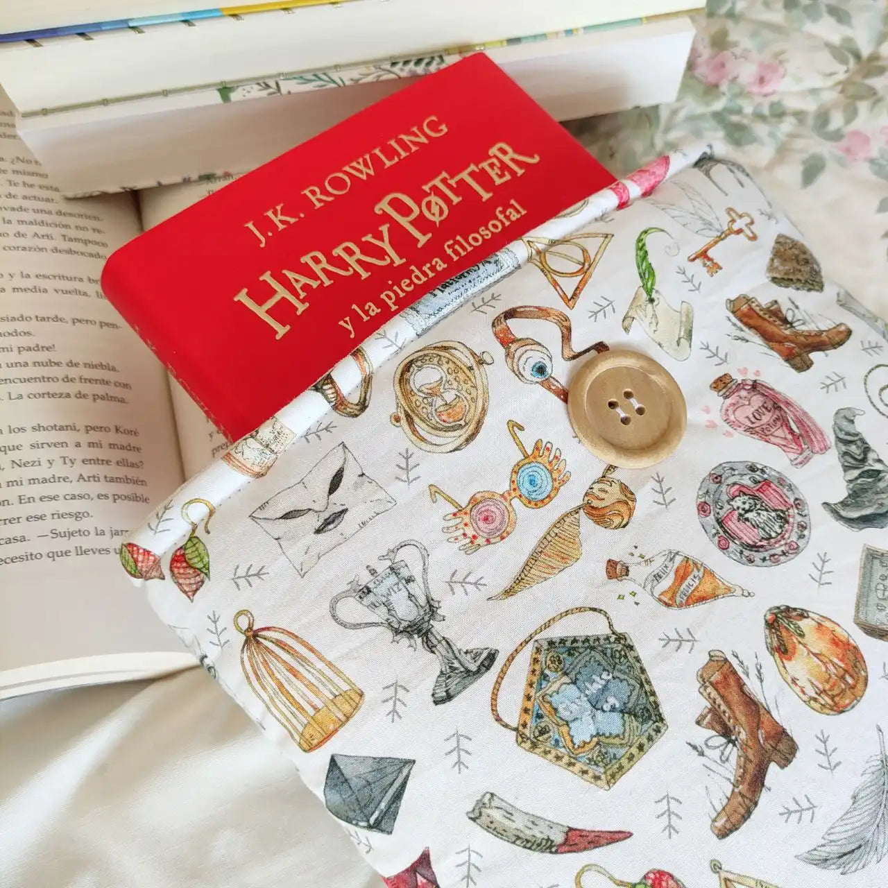 funda de tela para libro de harry potter