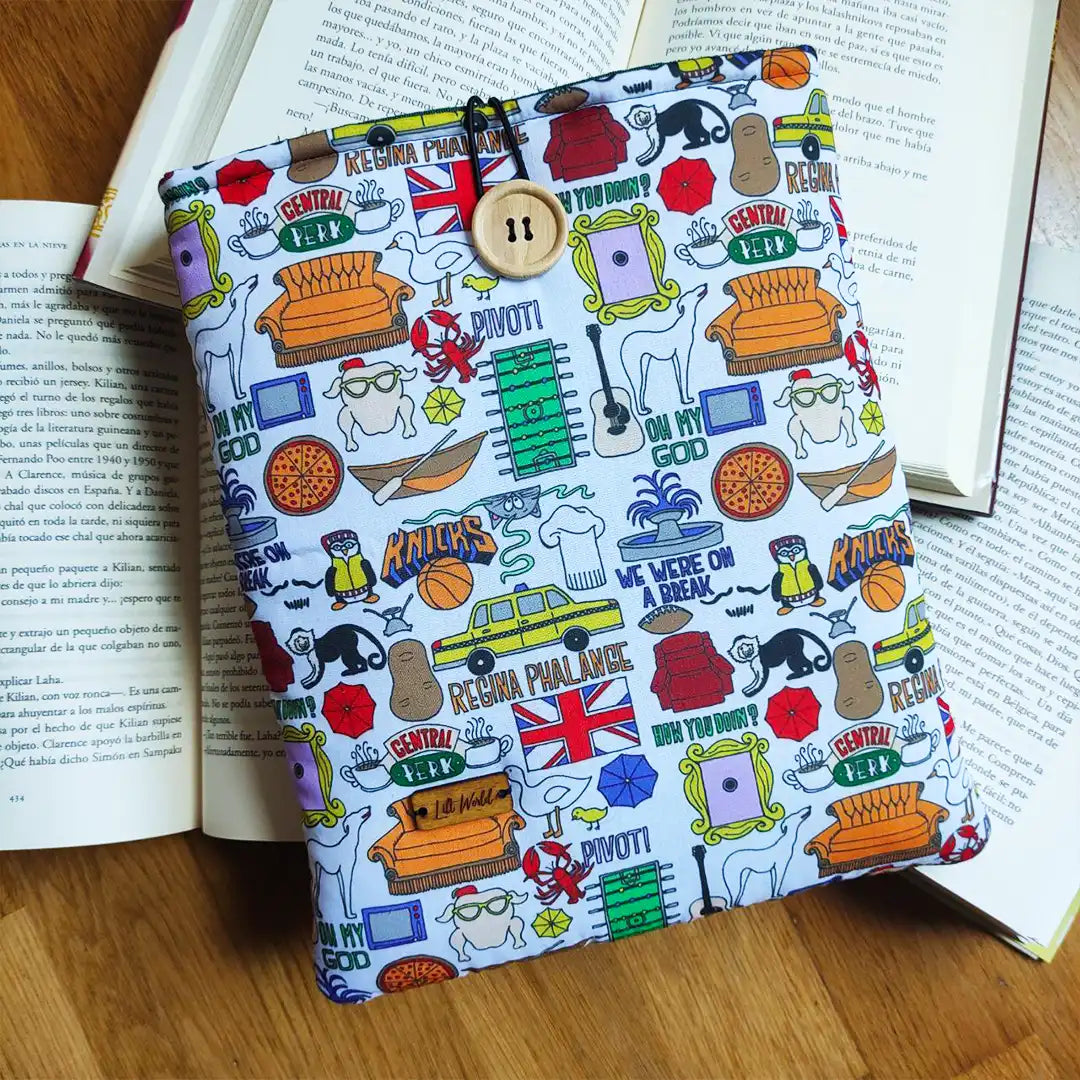 funda acolchada de tela para libro de friends, color blanco, marca lilt world shop