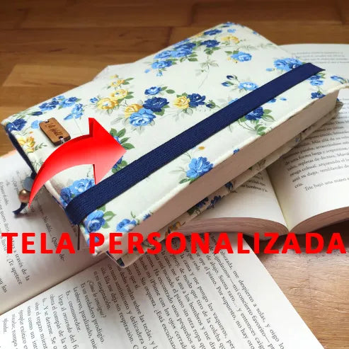 funda de tela acolchada ajustable para libro, personalizada