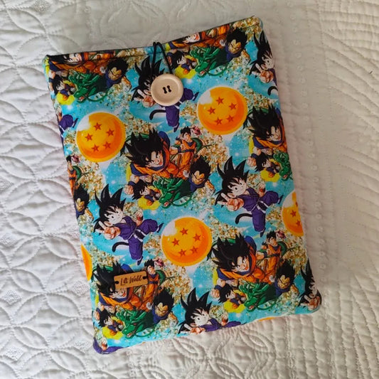 funda para libro y kindle dragon ball con goku y bolas de dragón