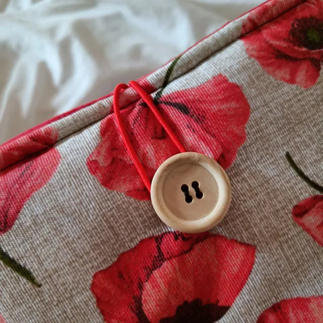 cierre elástico con botón de funda para libro y kindle impermeable amapola