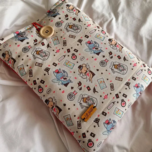  Funda de tela acolchada para libro y Kindle con diseño de Sakura, Cazadora de Cartas.