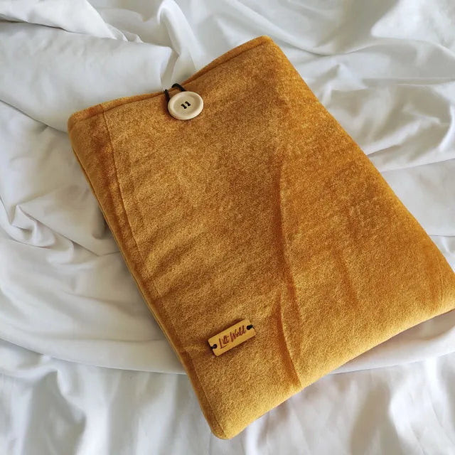 funda de tela de terciopelo dorado para libro y kindle