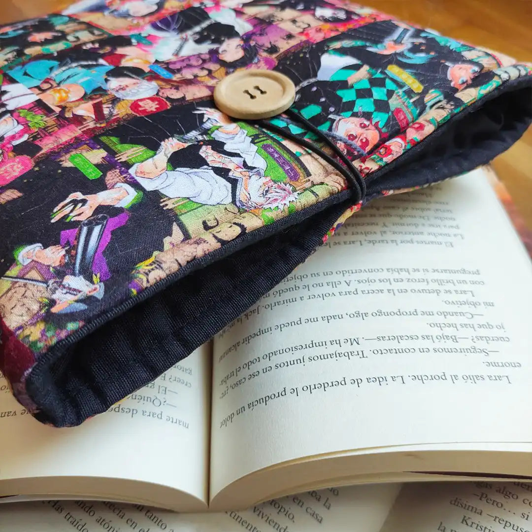 funda de tela para libro de anime demon slayer