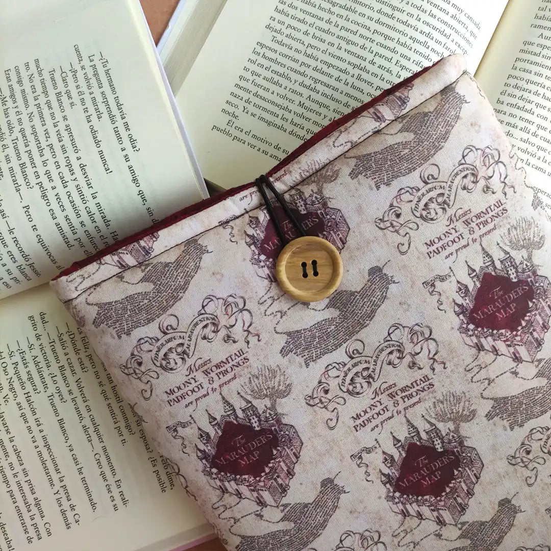 Funda de tela acolchada para libro de harry potter, el mapa del merodeador