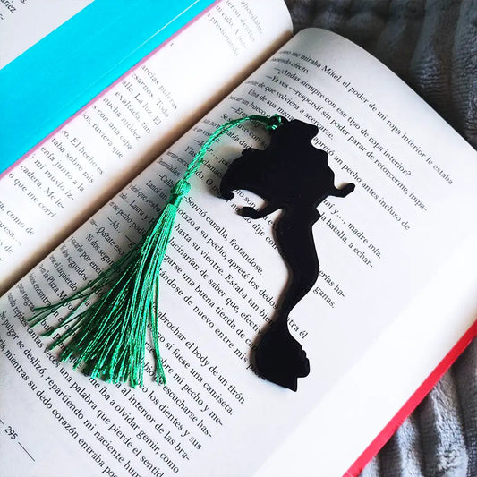 Marcapáginas para libro con diseño de sirena y borla decorativa