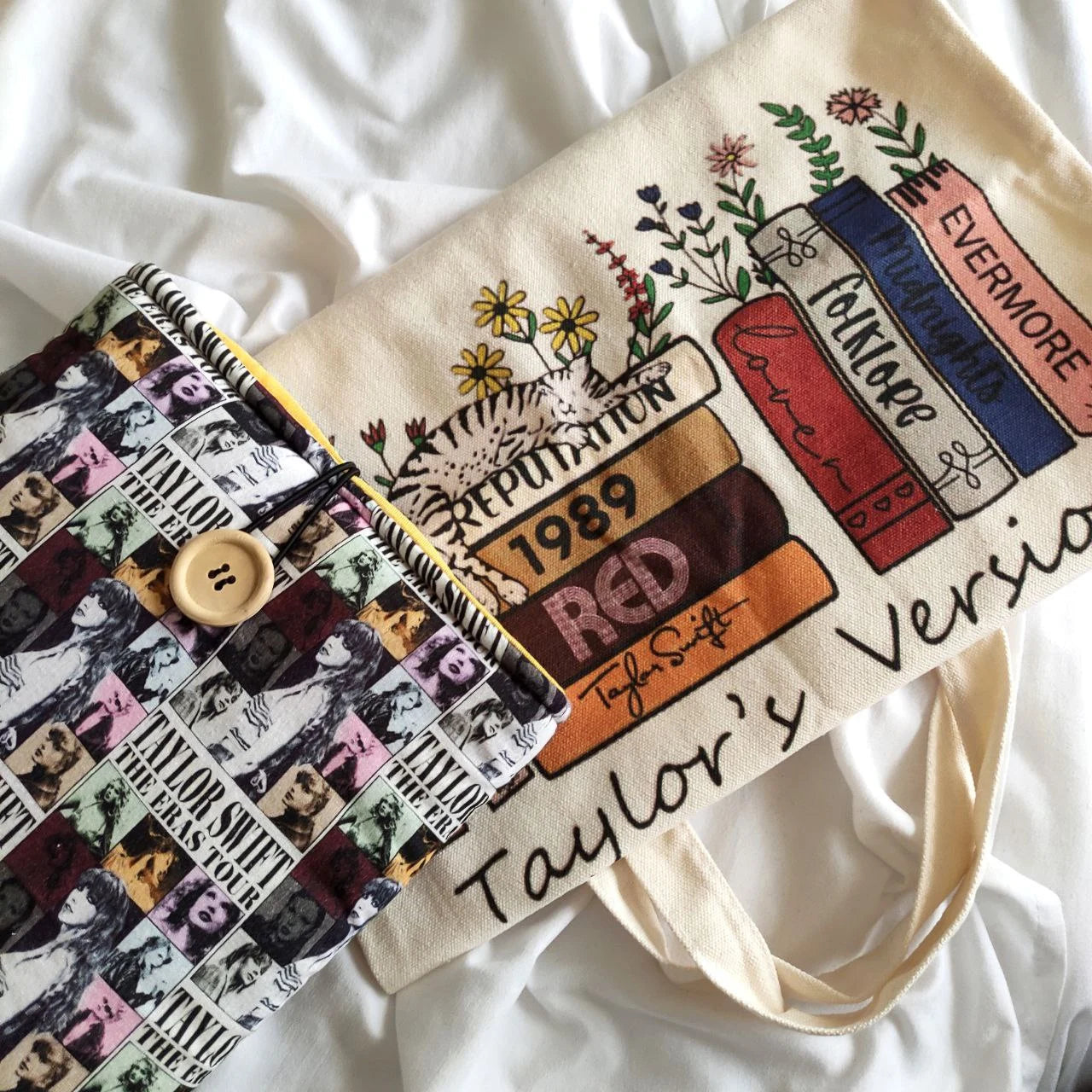 bolsa de tela y funda para libro de algodon Taylor Swift