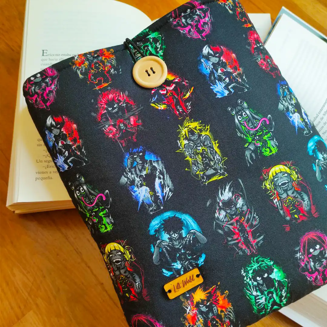 Funda acolchada de tela para libro, manga y kindle anime y otaku de boku no hero